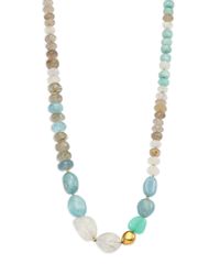 Lena Skadegard | Blue Dunna Terra Semi-precious Multi-stone & 18k Yellow Gold Beaded Strand Necklace | Lyst