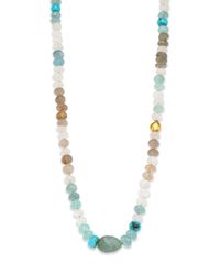 Lena Skadegard | Multicolor Semi-precious Multi-stone & 18k Yellow Gold Beaded Strand Necklace | Lyst