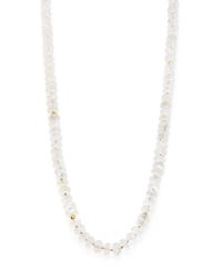 Lena Skadegard | White Meli Moonstone & 18k Yellow Gold Beaded Strand Necklace | Lyst