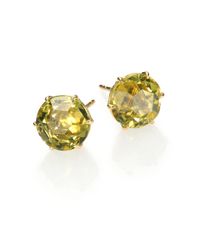 Ippolita | Metallic Rock Candy Green-gold Citrine & 18k Yellow Gold Stud Earrings | Lyst