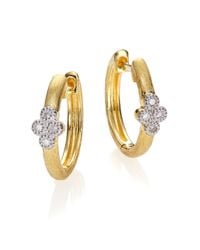 Jude Frances | Metallic Provence Diamond & 18k Yellow Gold Small Hoop Earrings/0.65 | Lyst
