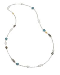 Gurhan | Metallic Lentil Semi-precious Multi-stone, 24k Yellow Gold & Sterling Silver Storm Long Station Necklace | Lyst