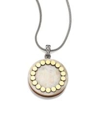 John Hardy | Metallic Dot Buffalo Horn, 18k Yellow Gold & Sterling Silver Large Locket Necklace | Lyst