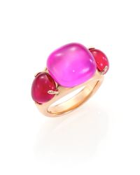 Pomellato | Pink Rouge Passion Jungle Three-stone Ring | Lyst