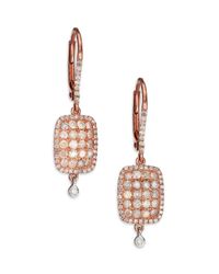 Meira T | Pink Diamond & 14k Rose & White Gold Ice Drop Earrings | Lyst