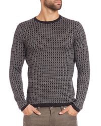 Saks Fifth Avenue | Gray Jacquard Square Print Sweater for Men | Lyst