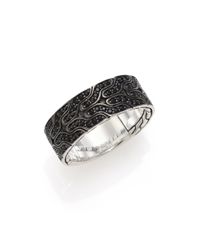 John Hardy | Black Silver Lava Ring | Lyst
