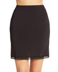 Hanky Panky | Black Silky Skin 20" Lace-trim Fitted Half Slip | Lyst