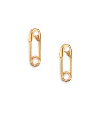 Iam By Ileana Makri | Metallic 10k Yellow Gold Safety Pin Stud Earrings | Lyst