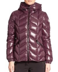 Moncler | Red Badete Hooded Down Shell Jacket | Lyst