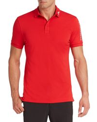 J.Lindeberg | Red Tour Tech Logo Polo for Men | Lyst