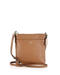 COACH | Brown Courier Textured Leather Crossbody Bag | Lyst