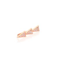 Sydney Evan | Metallic Diamond & 14k Rose Gold Trio Triangle Single Ear Cuff | Lyst