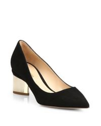 Nicholas Kirkwood | Black Suede Block Heel Pumps | Lyst
