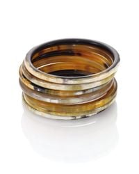 Nest | Brown Natural Horn Seven-bangle Bracelet Set | Lyst