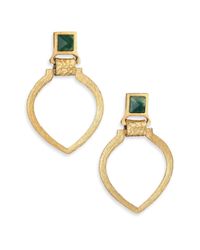 Stephanie Kantis | Metallic Tier Green Moss Agate Doorknocker Earrings | Lyst