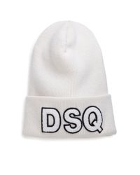 DSquared² | White Knit Wool Hat for Men | Lyst