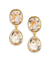 Kenneth Jay Lane | Metallic Jeweled Clip-on Drop Earrings | Lyst