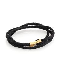 Miansai | Black Brass Braided Leather Wrap Bracelet for Men | Lyst