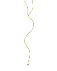 Zoe Chicco | Metallic Diamond & 14k Yellow Gold Princess Short Lariat Necklace | Lyst