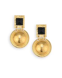 Stephanie Kantis | Black Cheshire Blue Tiger's Eye Drop Earrings | Lyst