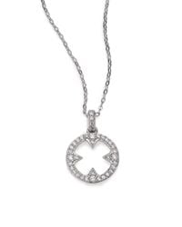 Adriana Orsini | Metallic Heart & Soul Pave Sterling Silver Clover Disc Pendant Necklace | Lyst