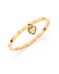 Michael Kors | Metallic Heritage Logo Heart Charm Bangle Bracelet/goldtone | Lyst