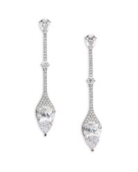 Adriana Orsini | Metallic Statement Pave Crystal Linear Drop Earrings | Lyst