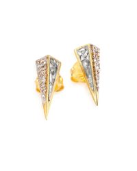Shana Gulati | Metallic Jemma Champange Diamond Kaur Stud Earrings/goldtone | Lyst
