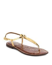 Sam Edelman | Metallic Gigi Thong Slide Sandals | Lyst