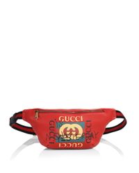 Gucci Leather Fake Waist Bag in Red - Lyst