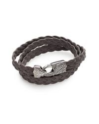 Stephen Webster | Gray Braided Leather Bracelet for Men | Lyst