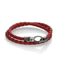 Tod's | Orange Leather Double-wrap Bracelet for Men | Lyst