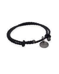 Bottega Veneta | Black Intrecciato Leather Beaded Thin Wrap Bracelet | Lyst