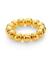 Nest | Metallic Hammered Beaded Stretch Bracelet | Lyst