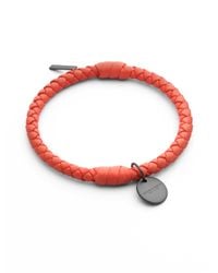 Bottega Veneta | Pink Intrecciato Leather Bracelet | Lyst