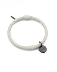 Bottega Veneta | Metallic Intrecciato Leather Bracelet | Lyst