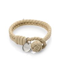 Bottega Veneta | White Intrecciato Leather Double-row Wrap Bracelet | Lyst