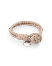Bottega Veneta | Natural Intrecciato Leather Double-row Wrap Bracelet | Lyst