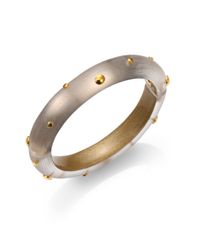 Alexis Bittar | Gray Studded Lucite Bangle Bracelet/gold | Lyst