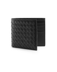 Bottega Veneta | Black Intrecciato Leather Wallet for Men | Lyst