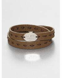 Fendi | Brown Selleria Leather Bracelet for Men | Lyst