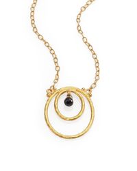 Gurhan | Metallic Hoopla Black Diamond & 24k Yellow Gold Pendant Necklace | Lyst