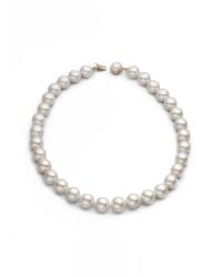 Majorica | Natural 14mm White Pearl Strand Necklace/20 | Lyst