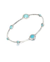 Ippolita | Metallic Stella Turquoise, Mother-of-pearl, Diamond & Sterling Silver Doublet Bangle Bracelet | Lyst