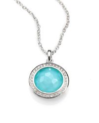 Ippolita | Metallic Turquoise Doublet, Diamond & Sterling Silver Pendant Necklace | Lyst