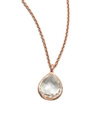Ippolita | Metallic Rose Rock Candy Clear Quartz Teardrop Pendant Necklace | Lyst
