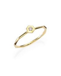 Ron Hami | Metallic Rain Diamond & 18k Yellow Gold Hexagon Boutique Ring | Lyst