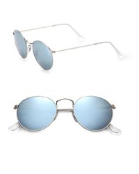 Ray-Ban | Blue Round Metal Sunglasses for Men | Lyst
