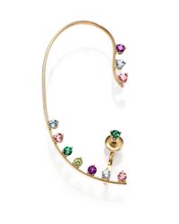 Delfina Delettrez | Metallic Multicolor Dots Topaz Peridot Single Ear Cuff | Lyst
